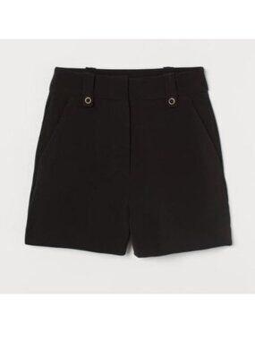 H&M Tailored Shorts High-Waist Wide Leg Size 6 Excellent Condition Black
